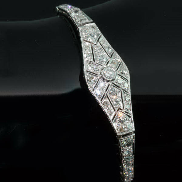 Art Deco diamond flexible bracelet platinum